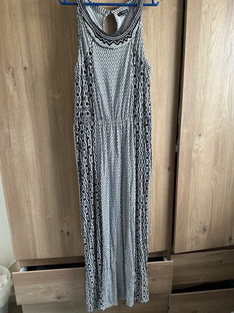 Warehouse black and white maxi dress