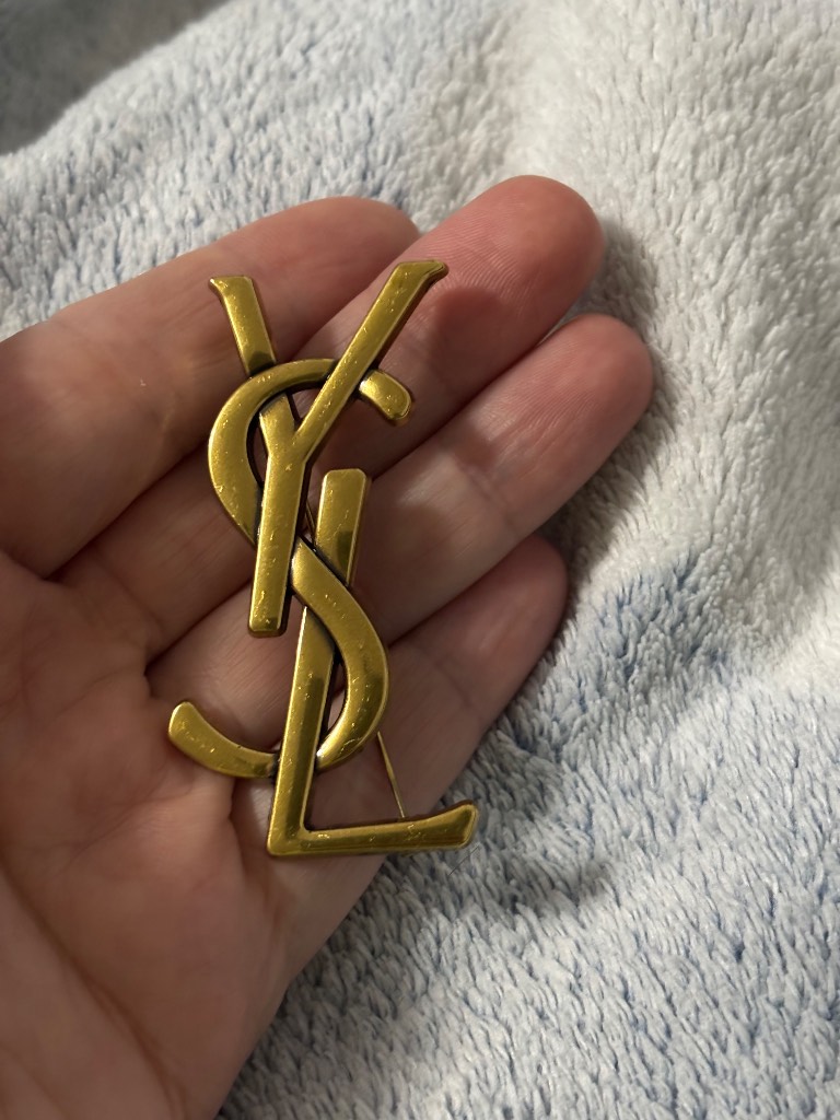 YSL vintage gold brooch