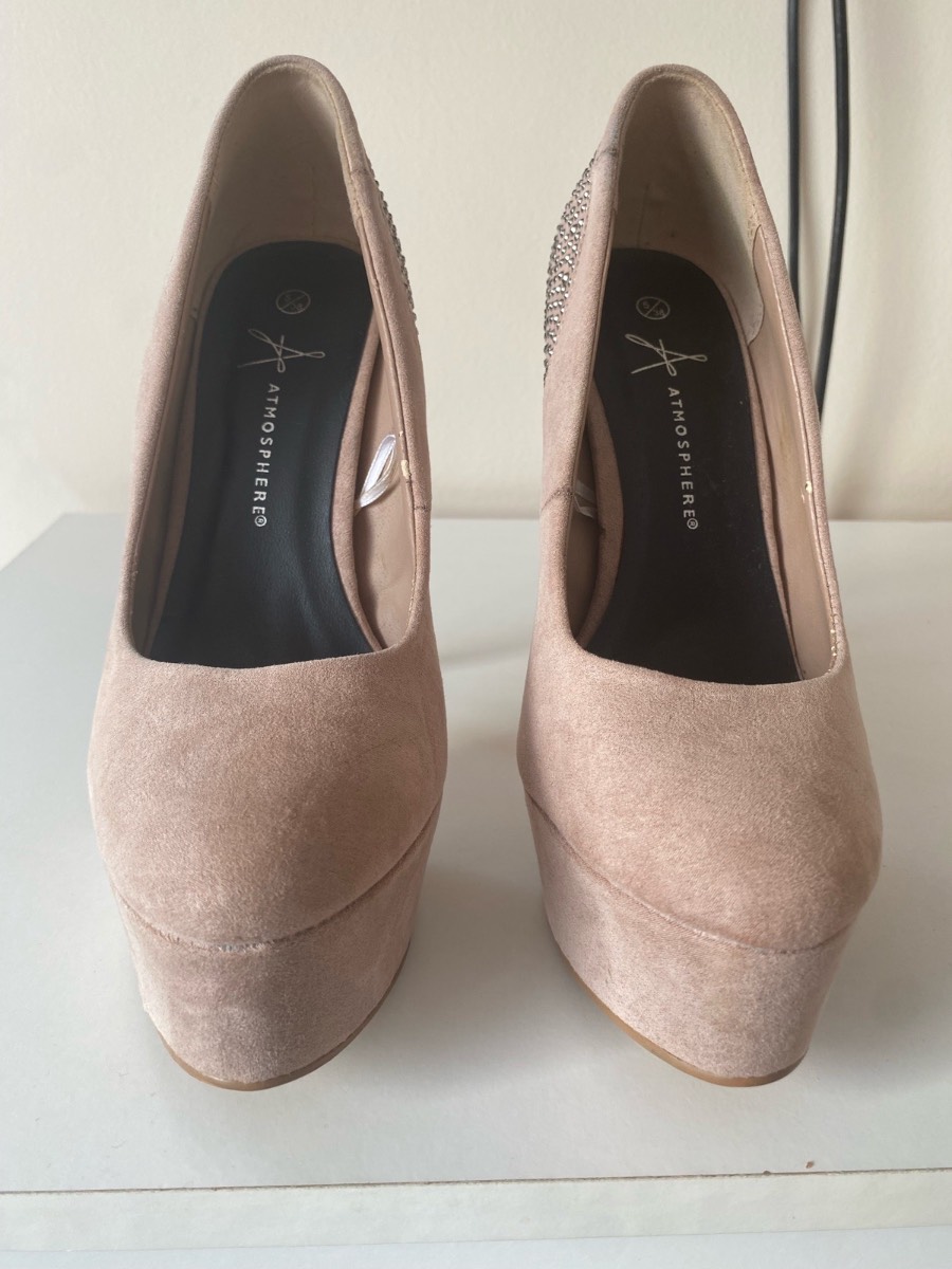 Beige Sparkly Heels