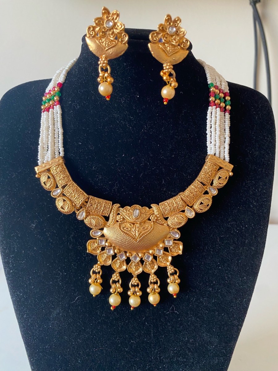 Clear stones Rajwari Set