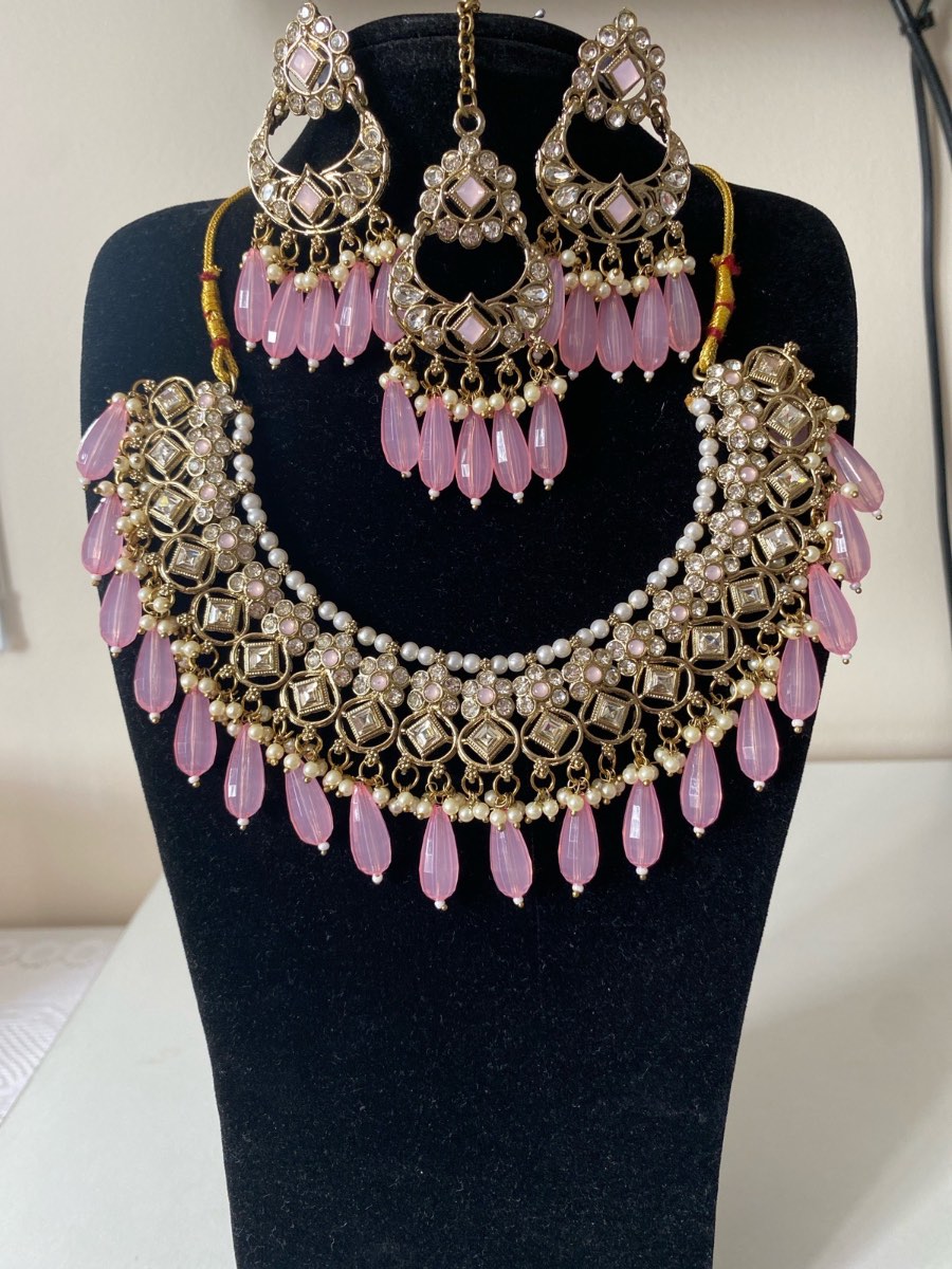 Baby Pink Neckline Set