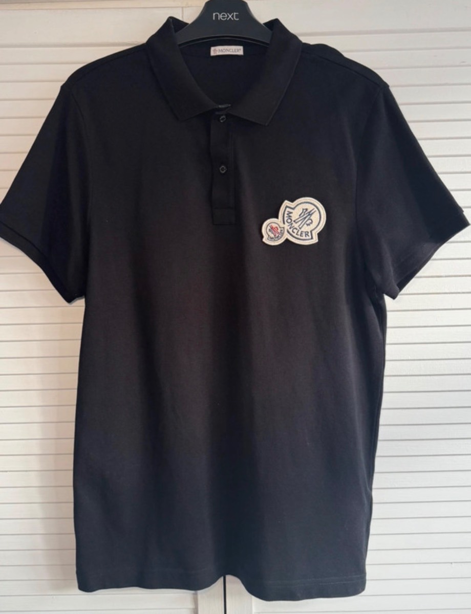 Moncler Men's Black Polo Shirt Size S Authentic NWOT