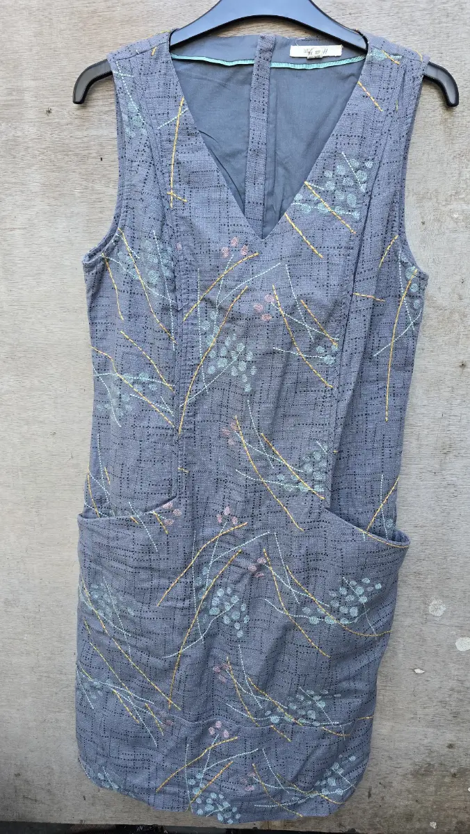 White Stuff 100% cotton v-neck shift pinafore dress size 10