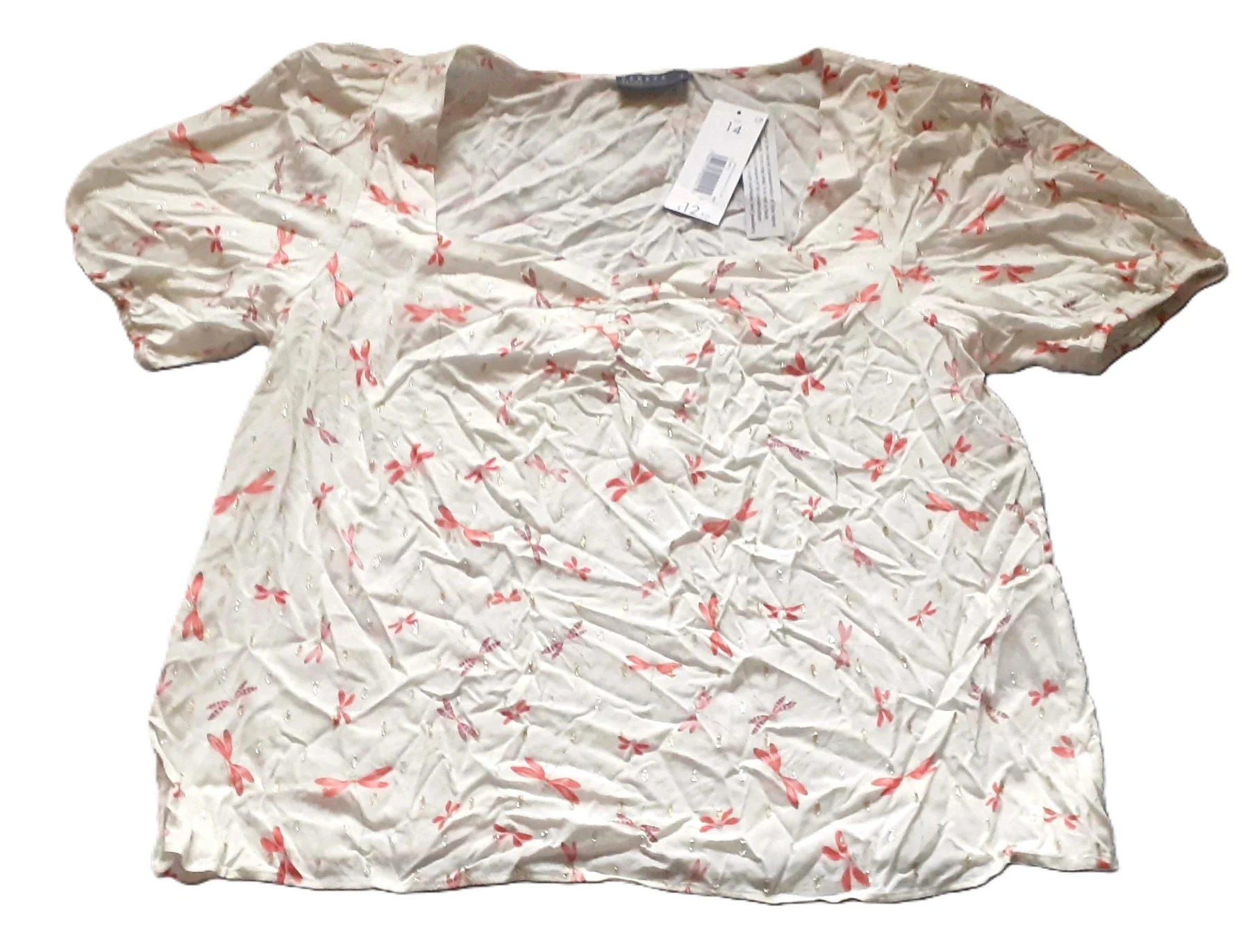 Papaya Petite Off White Fire Fly Top UK 14 Brand New With Tag