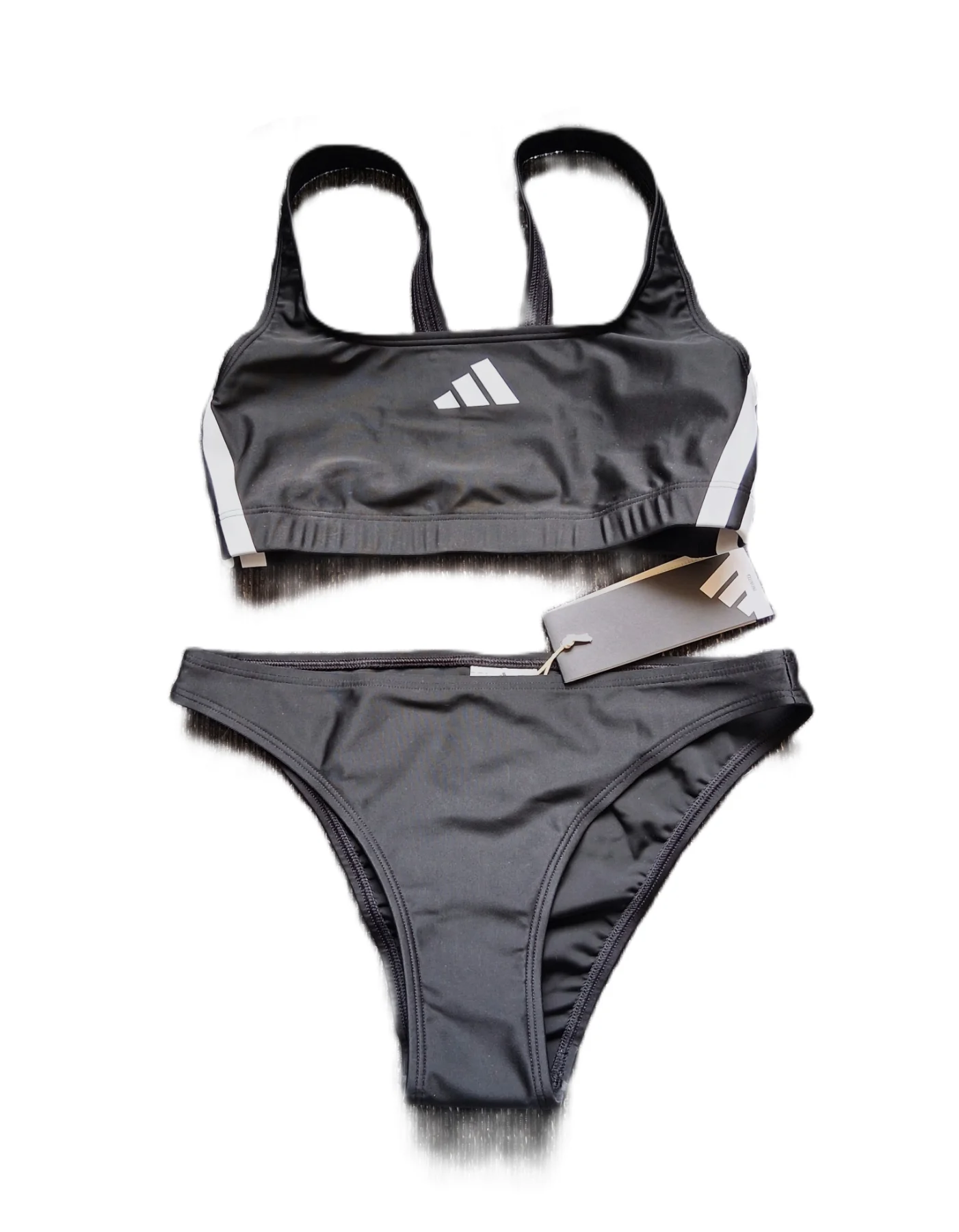 Adidas 3-Stripes V-Back Bikini 30" US 4 (UK 8) Brand New With Tags RRP £38
