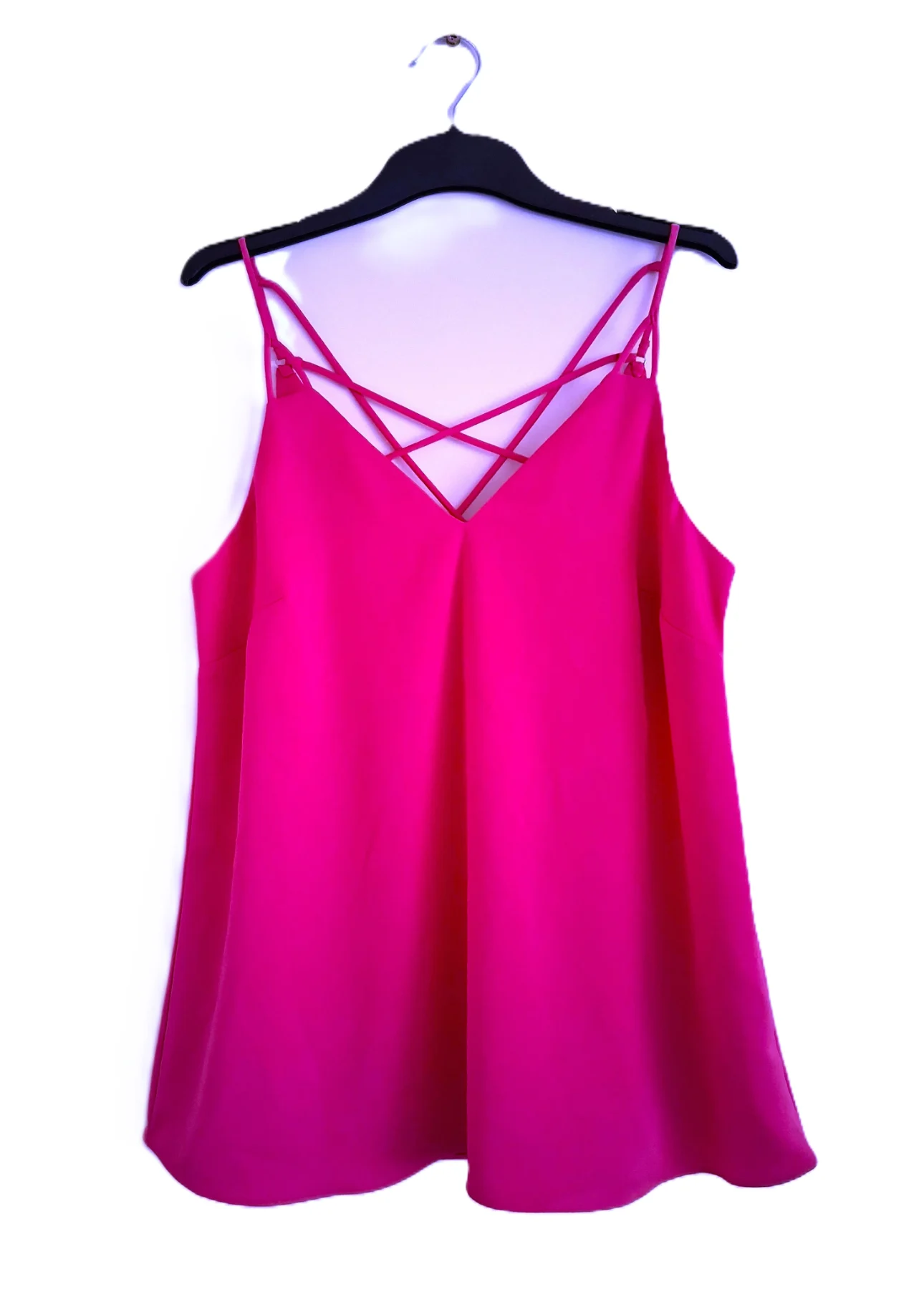 Next Bright Pink Strappy Cami Vest Summer Top UK 8 Brand New
