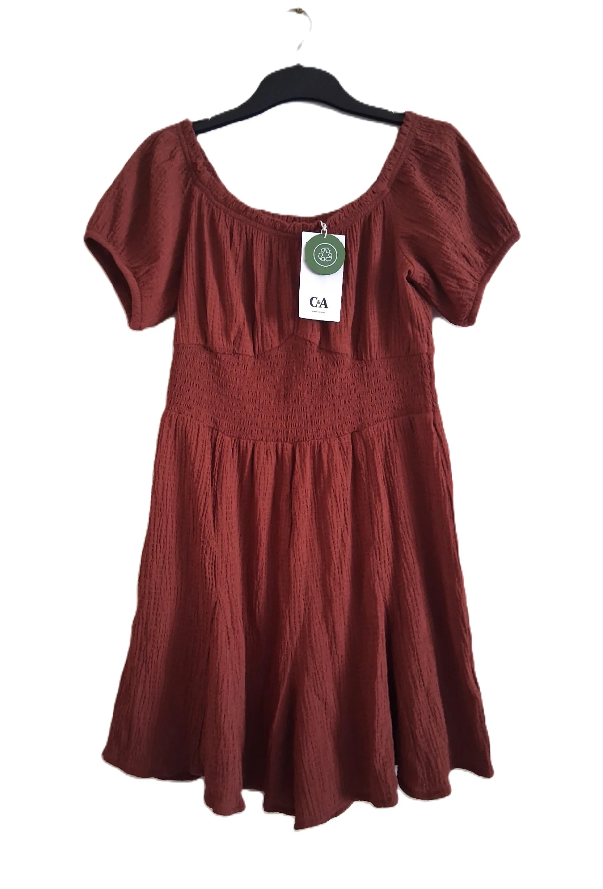 C&A Brown Crinkle Style Playsuit UK 12 Brand New With Tag