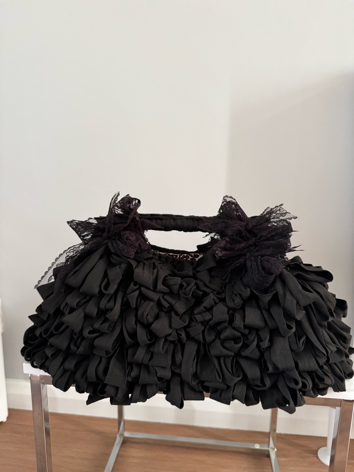 Victorian Gothic Black Handmade Statement Bag”