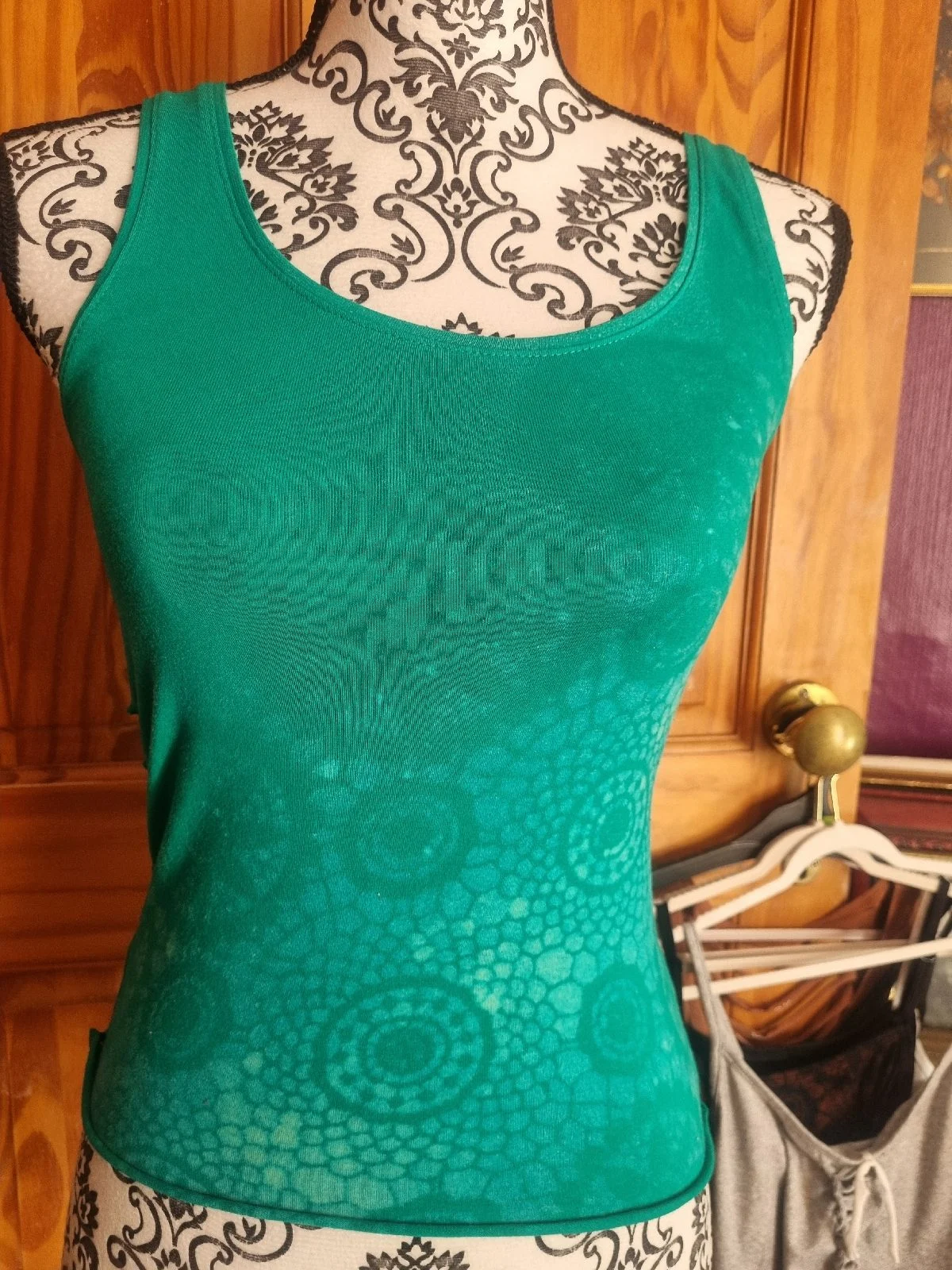 Green, open back vest