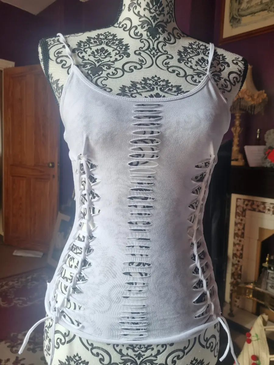 white (see through) vest, size S