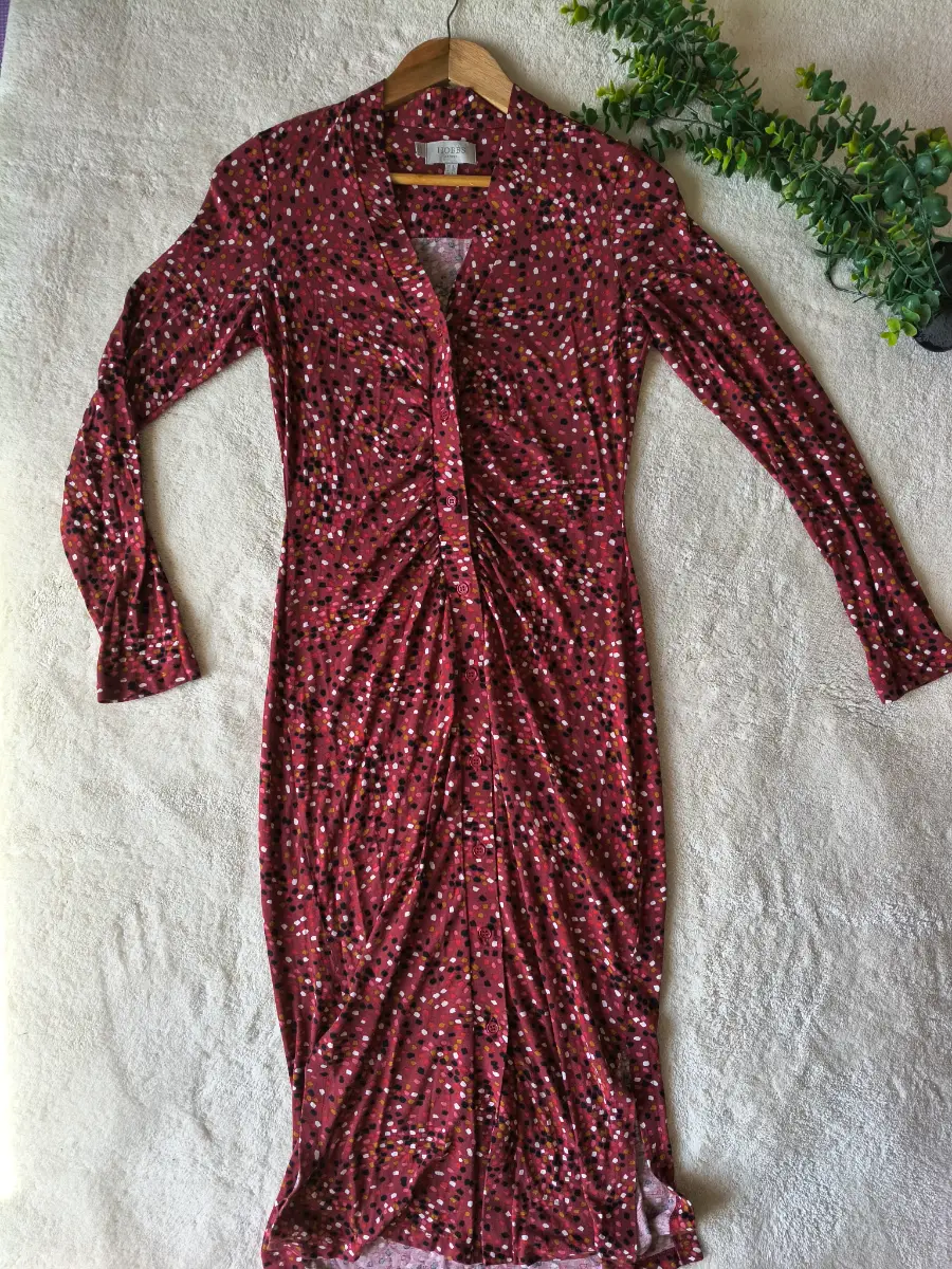 Hobbs London Hatty Jersey Long Sleeve Viscose Midi Dress Size 8