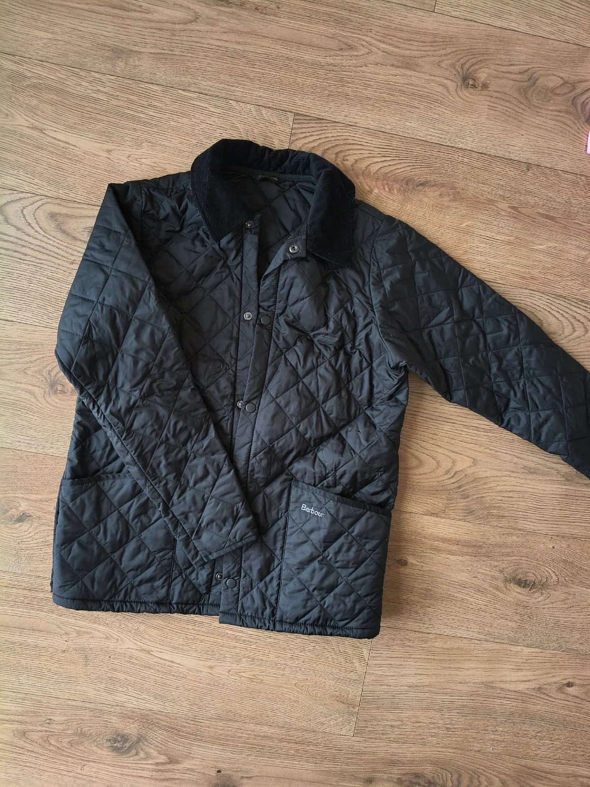 Barbour kids boys liddesdale quilted black jacket size XXL 14-16 years