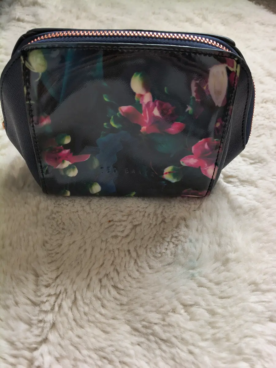 Ted baker black small cosmetic make up bag pouch