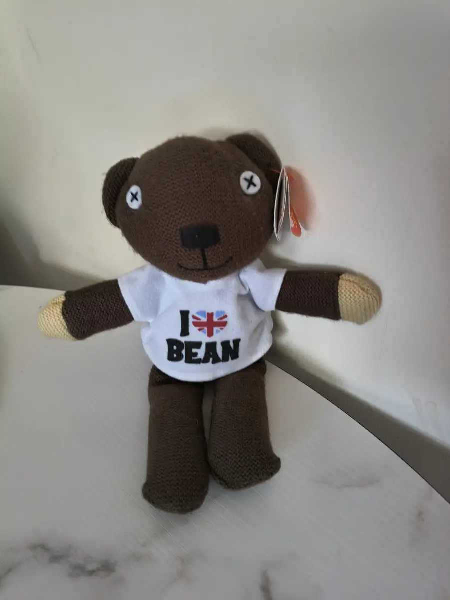 TY Mr Bean teddy beanie I love Bean shirt 9inch new