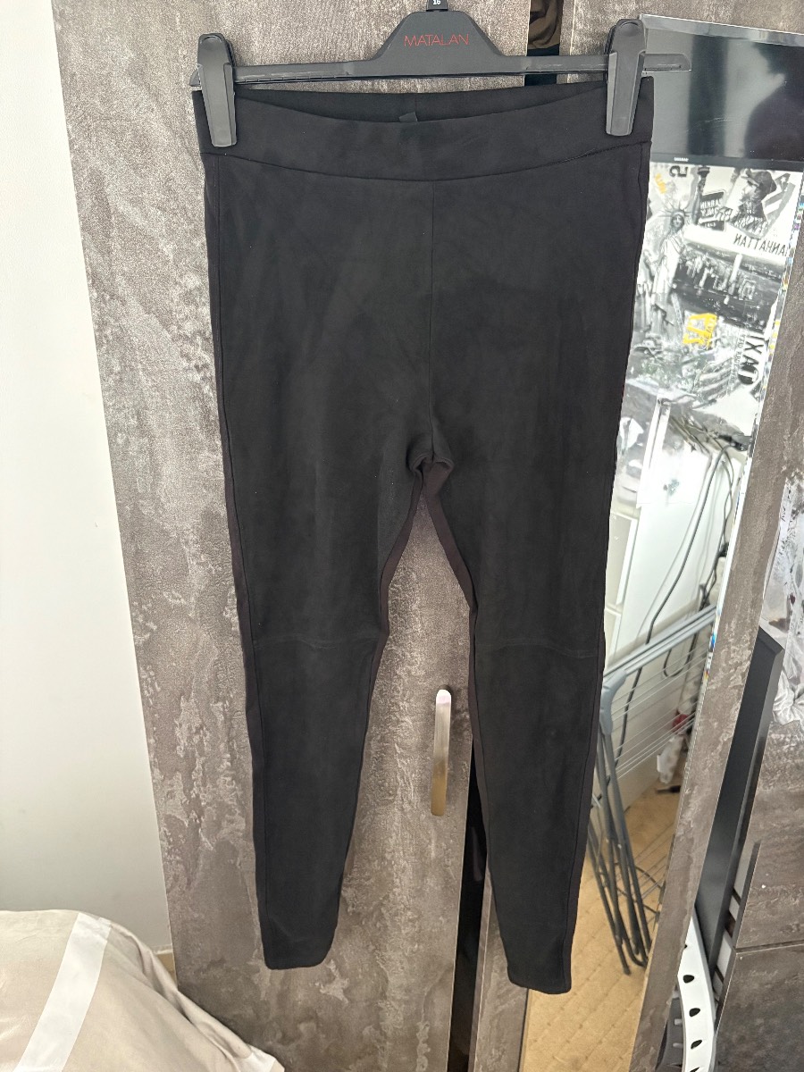 Black suede leggings