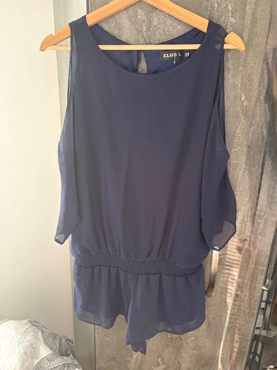 Navy blue blouson playsuit