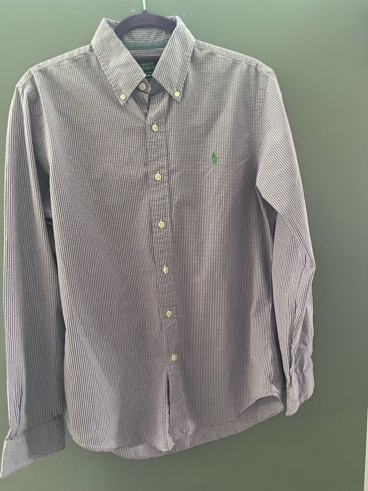 Polo Ralph Lauren Men’s Purple Gingham Shirt – Medium – Slim Fit
