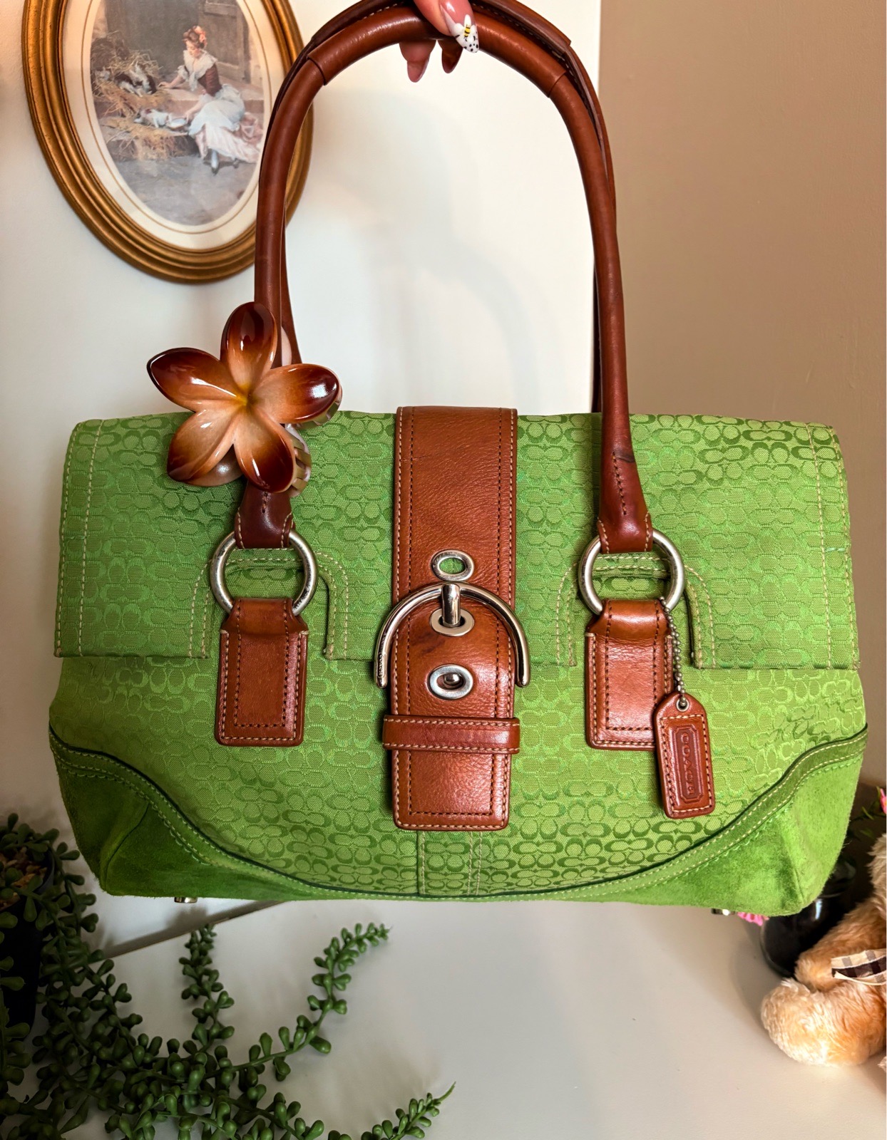 Coach rare matcha green soho satchel bag