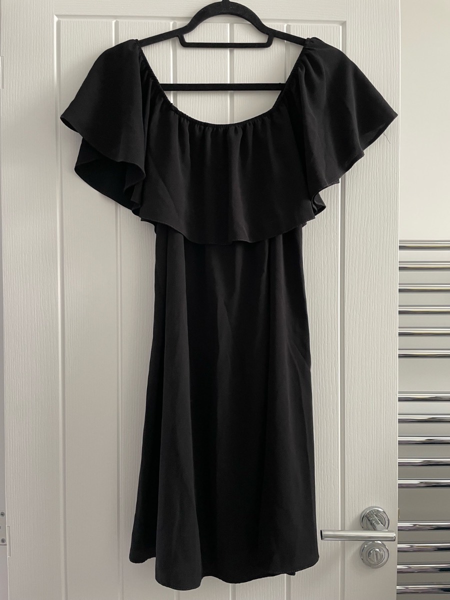 New look black off the shoulder dress size 8