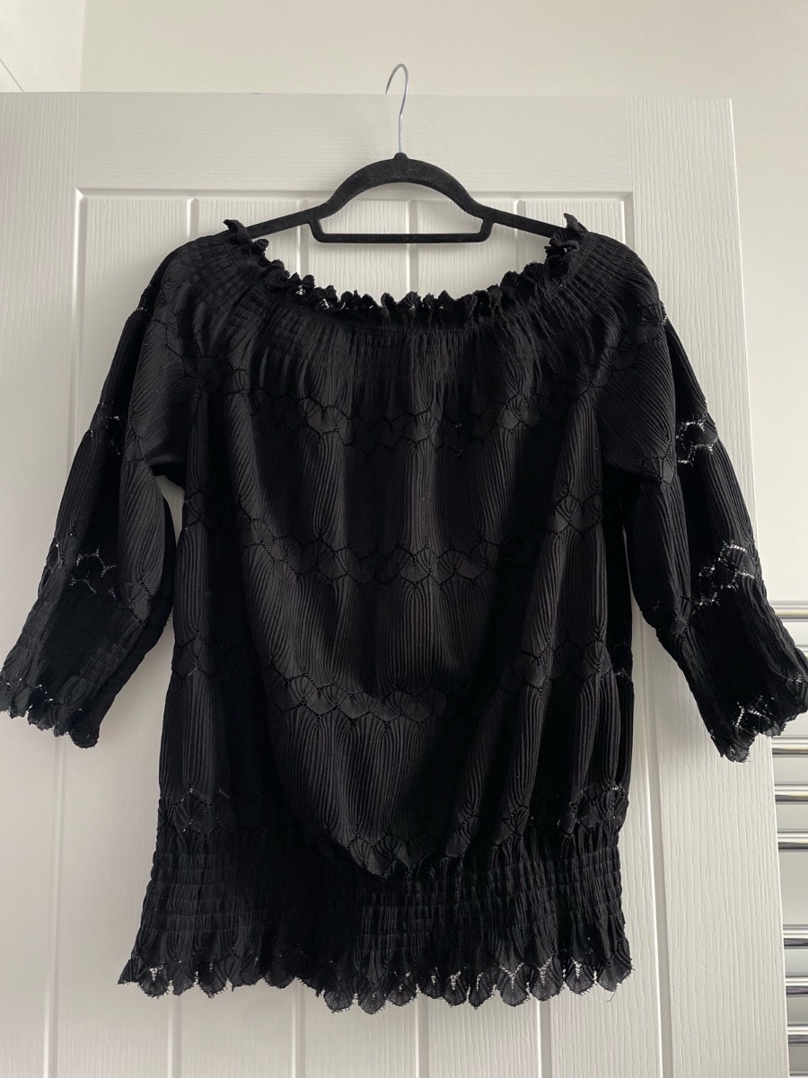 River Island off the shoulder black top size 8