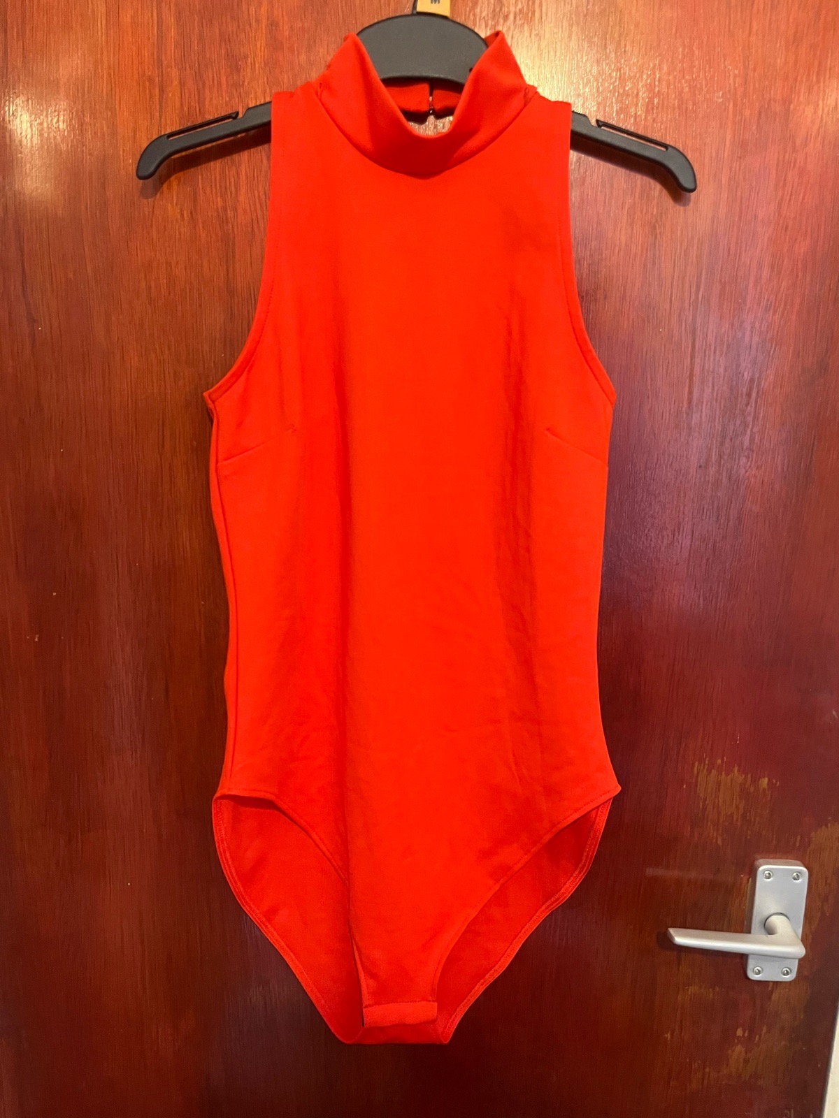 River Island Bright Red High Neck Bodysuit - Size 8 (Brand New)