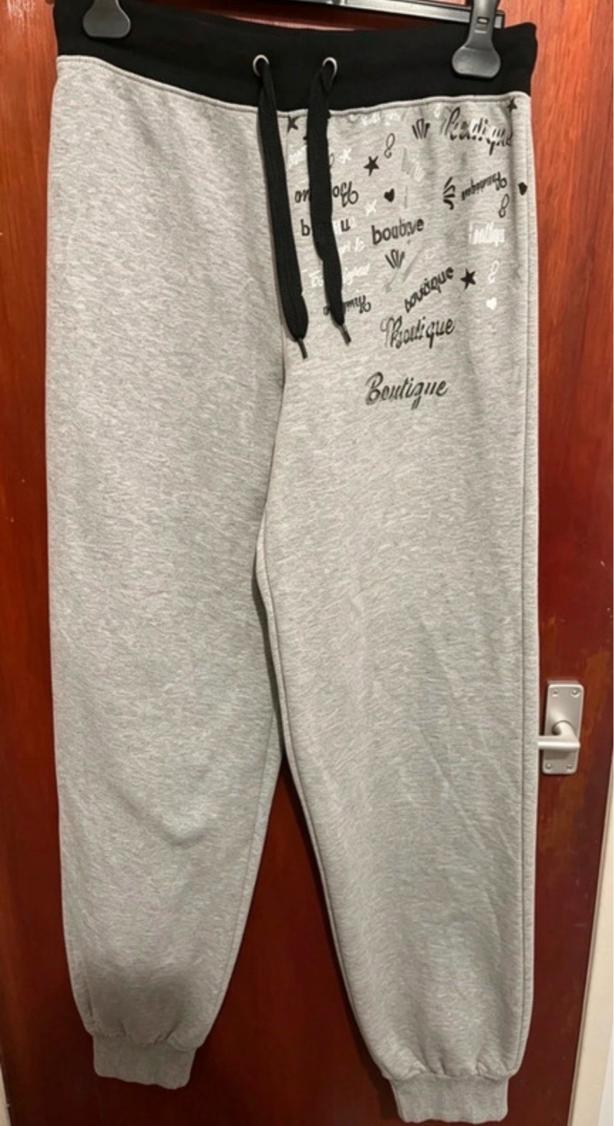 Brand New Boutique Grey Joggers with Script Detail – Size XL