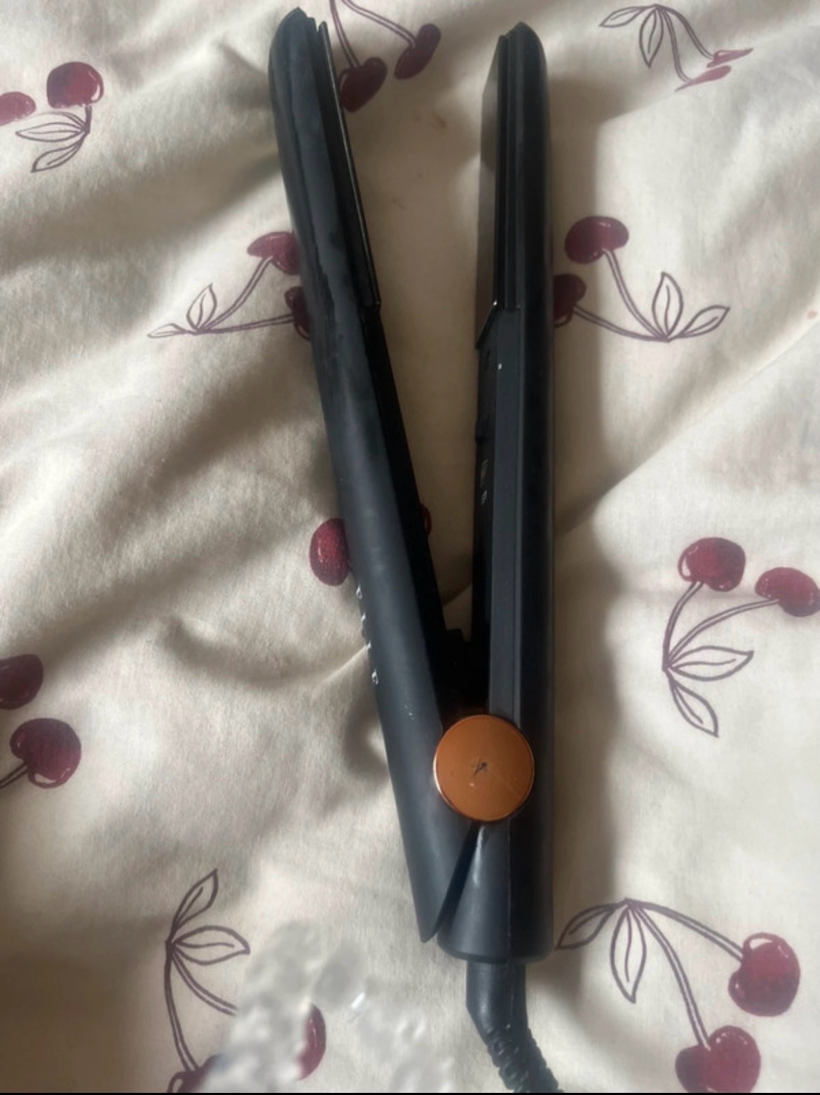 ELLE Matt Black & Rose Gold Ceramic Hair Straighteners