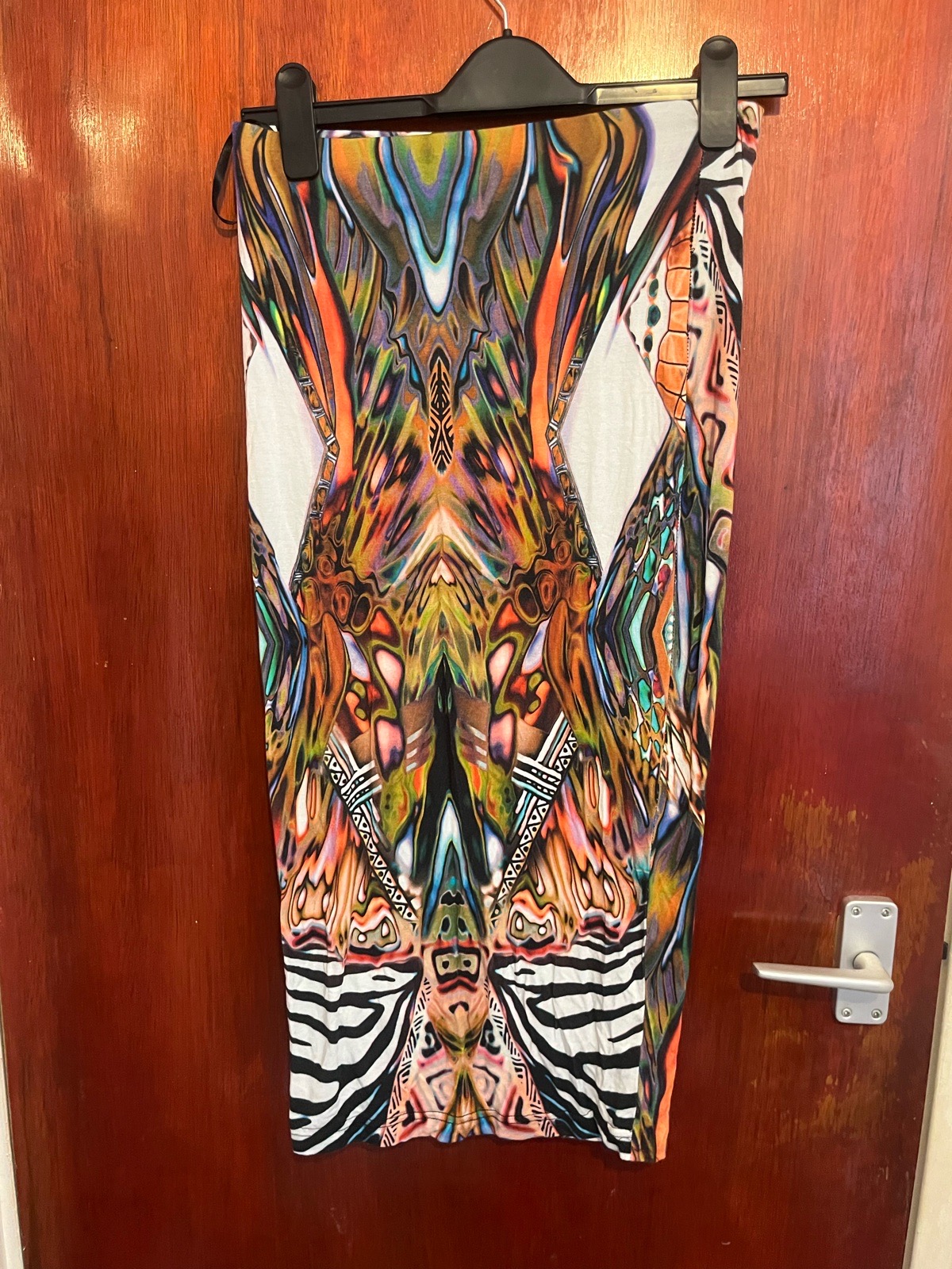 New Look Abstract Kaleidoscope Print Midi/Maxi Skirt - Size 8 (Never Worn)