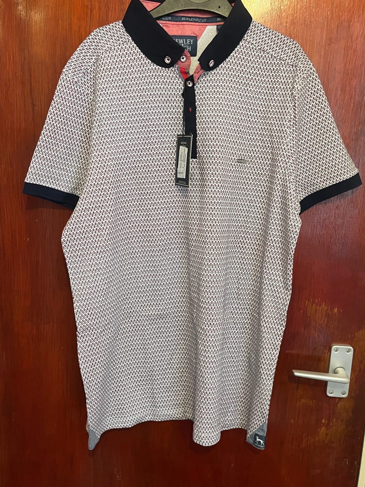 Bewley & Ritch Short Sleeve Geometric Polo Shirt - Size 4 / Large - BNWT