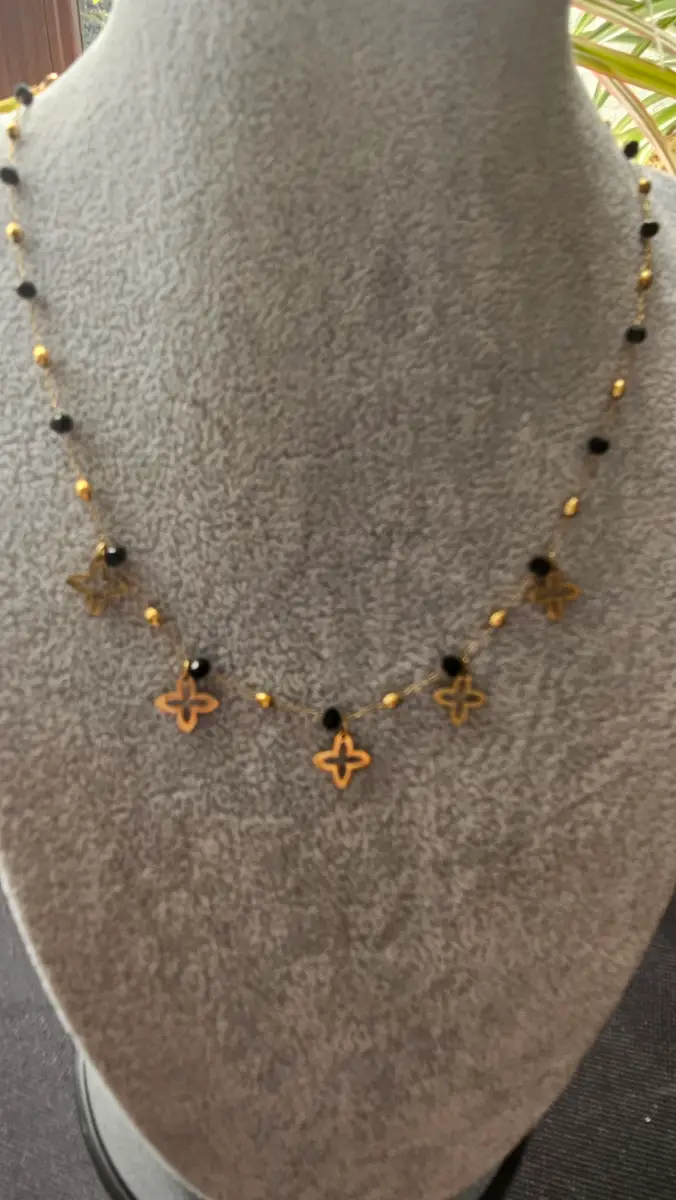 14K Gold Plated Stainless Steel Flower Necklace