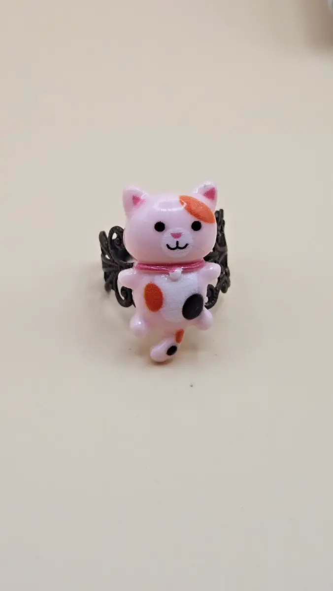 Handmade sweet kitty open ring