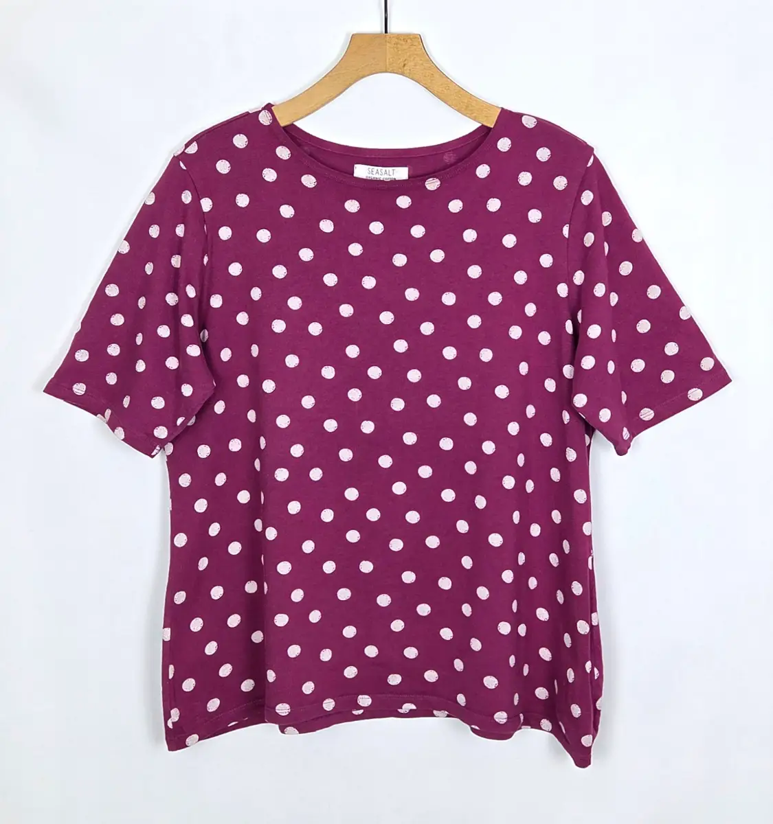 Seasalt Pink Polka Dots Organic Cotton Jersey T Shirt Size 18
