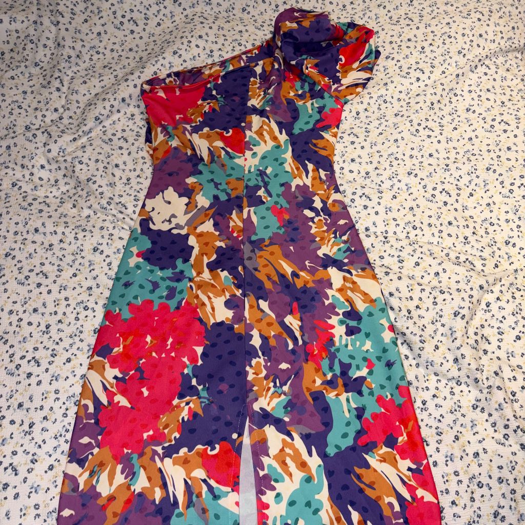 Pink boutique one shoulder dress