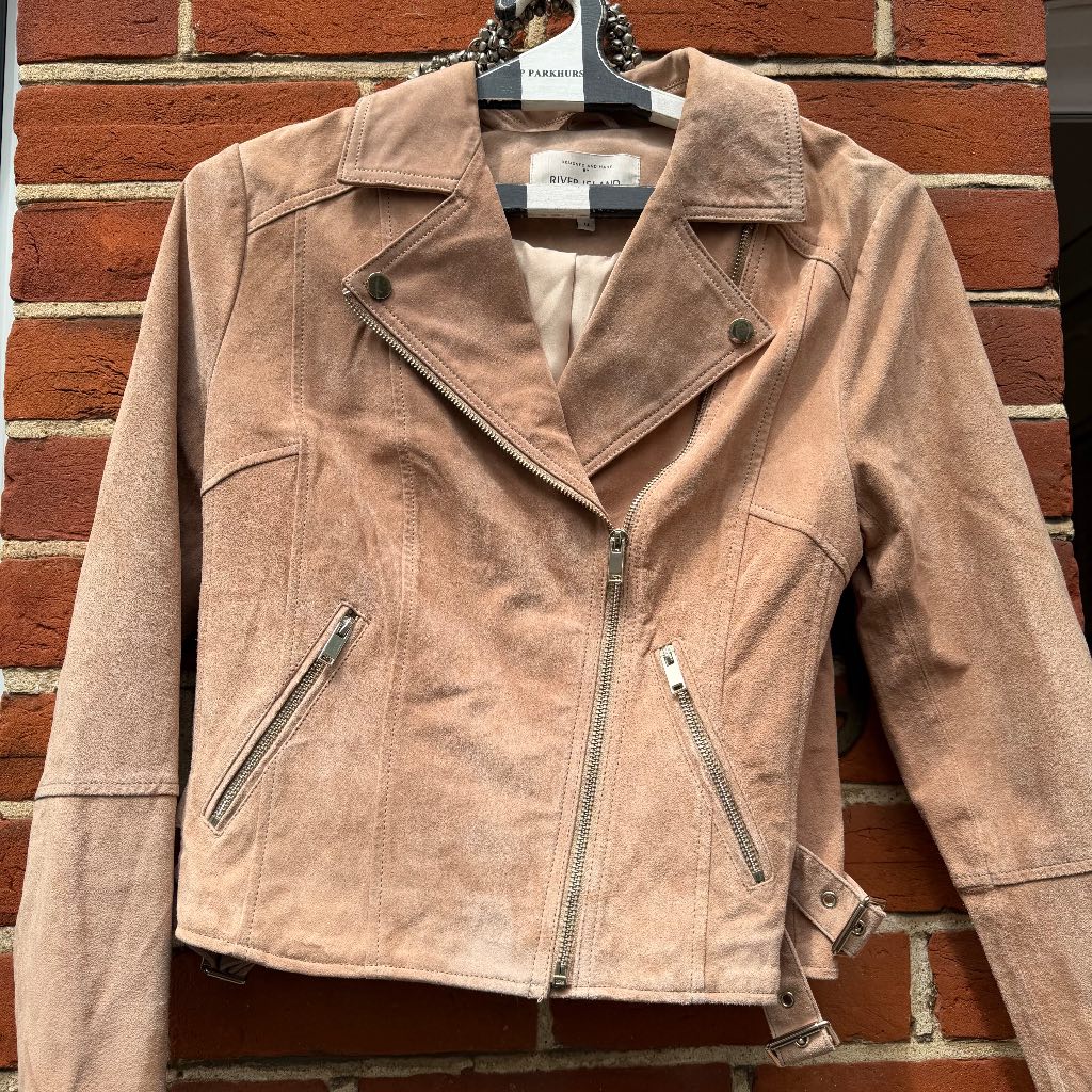 River Island Real Suede Biker Jacket UK12