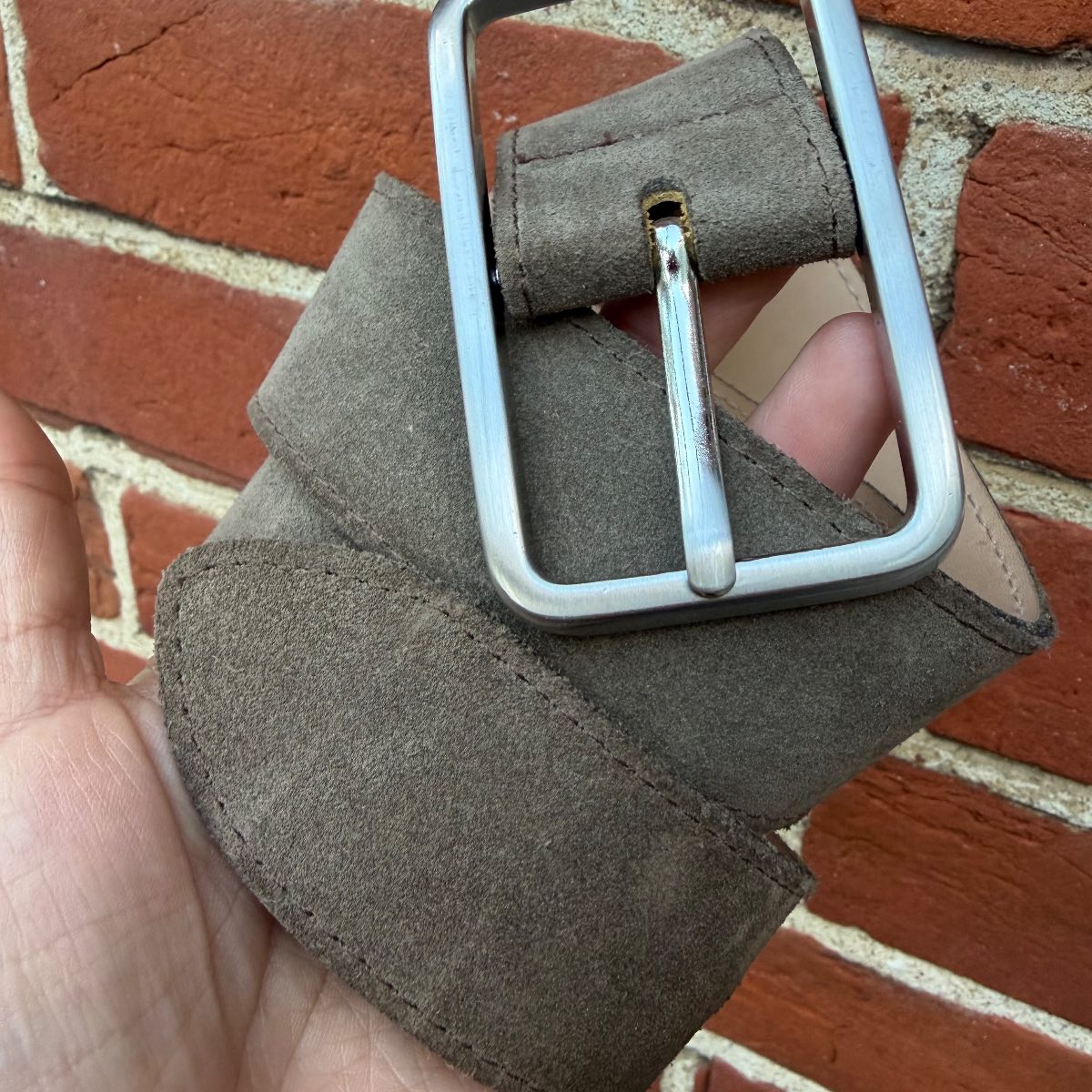 Jigsaw Taupe Suede Belt 28”