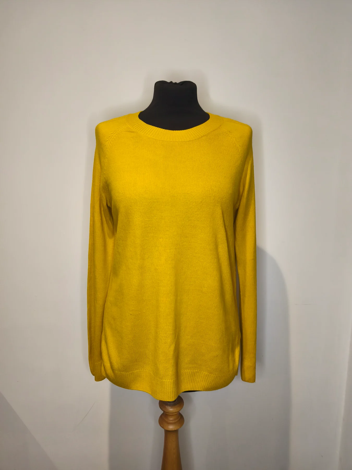 TU Mustard Yellow Crewneck Knit Sweater, Size 12
