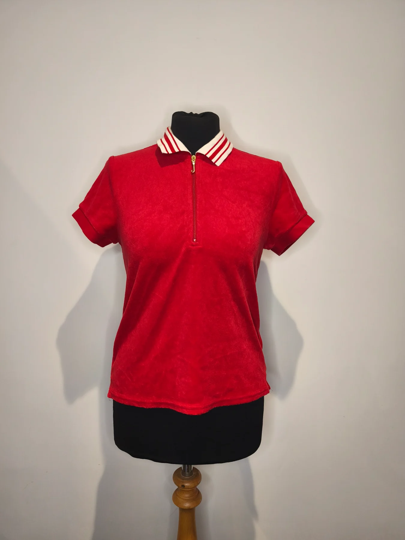Juicy Couture Red Terrycloth Polo Shirt, Size M