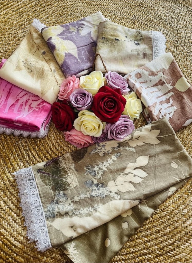 Natural-dyed and Eco-printed Scarves/Hijabs