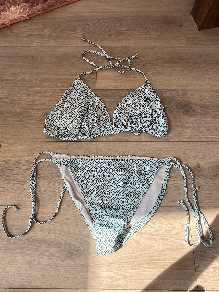 Blue and green bikini