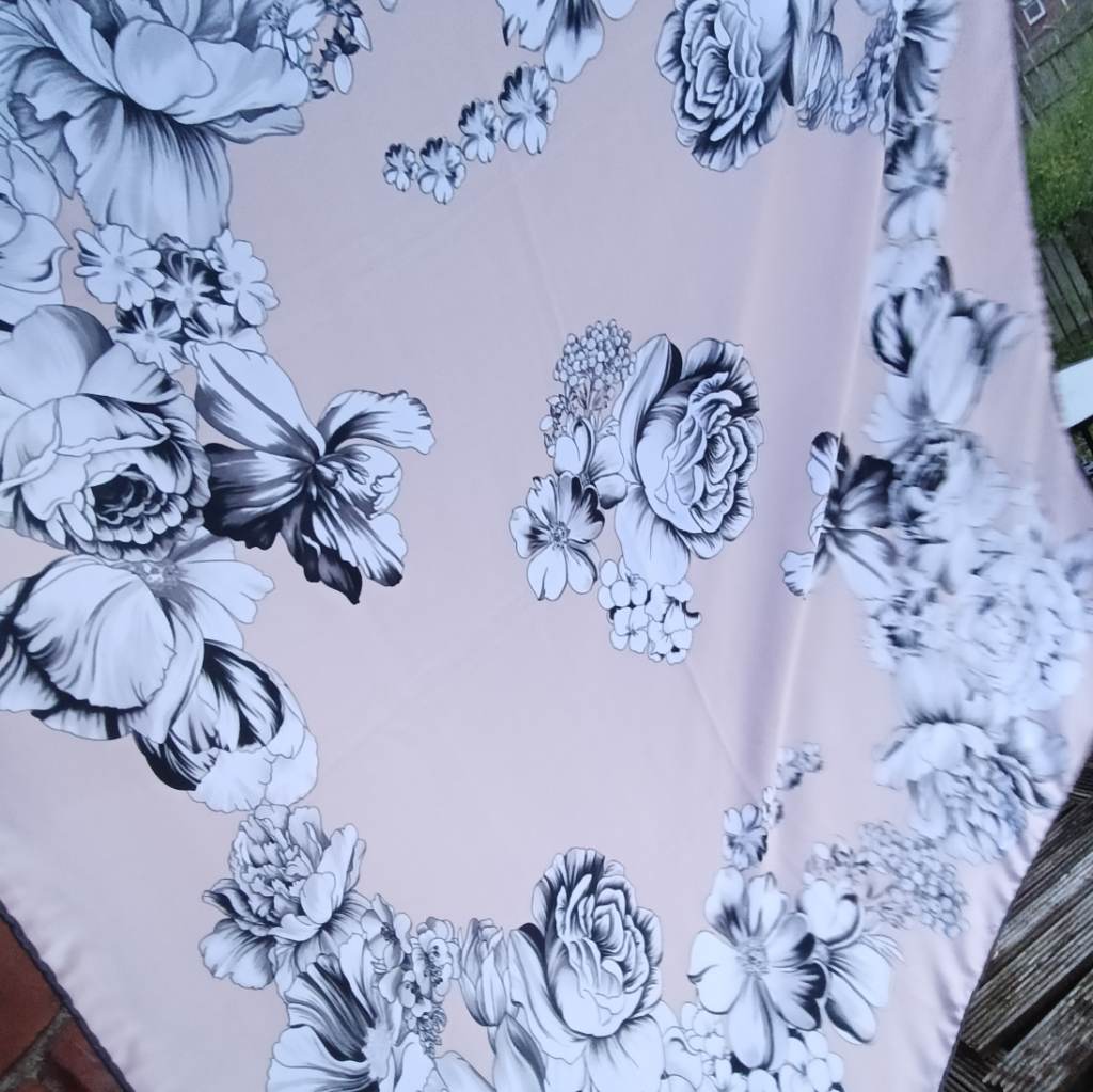 Botanical square scarf blush pink