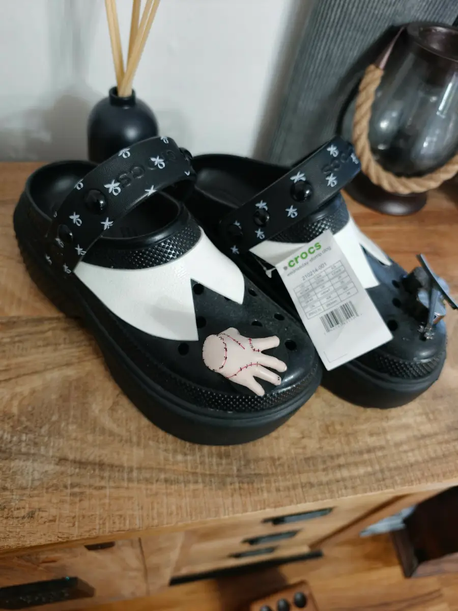 Wednesday Addams Stomp Crocs NEW