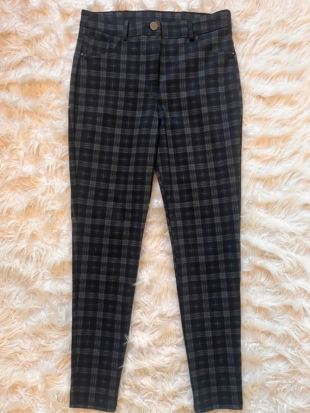 Dorothy Perkins Check Trousers Size 10 Skinny Fit Plaid Jegging