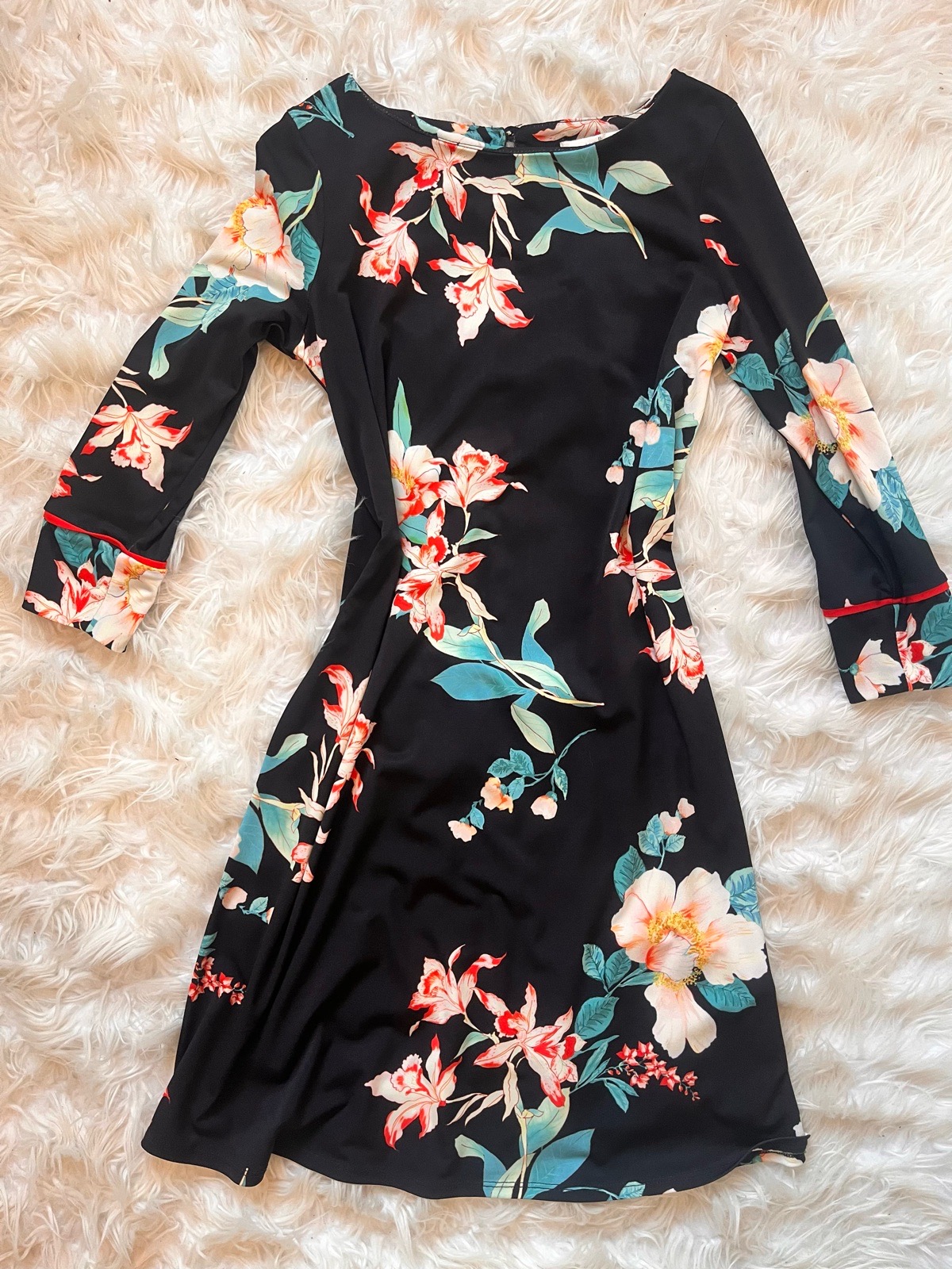 Wallis Petite Floral Shift Dress UK 8 Oriental Orchid Print RRP £55