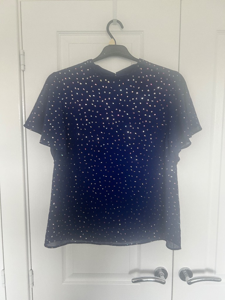 Navy oasis sparkly blouse size 16