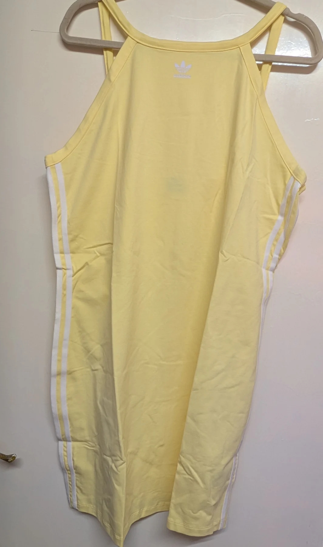 Adidas yellow bodycon summer holiday/beach dress