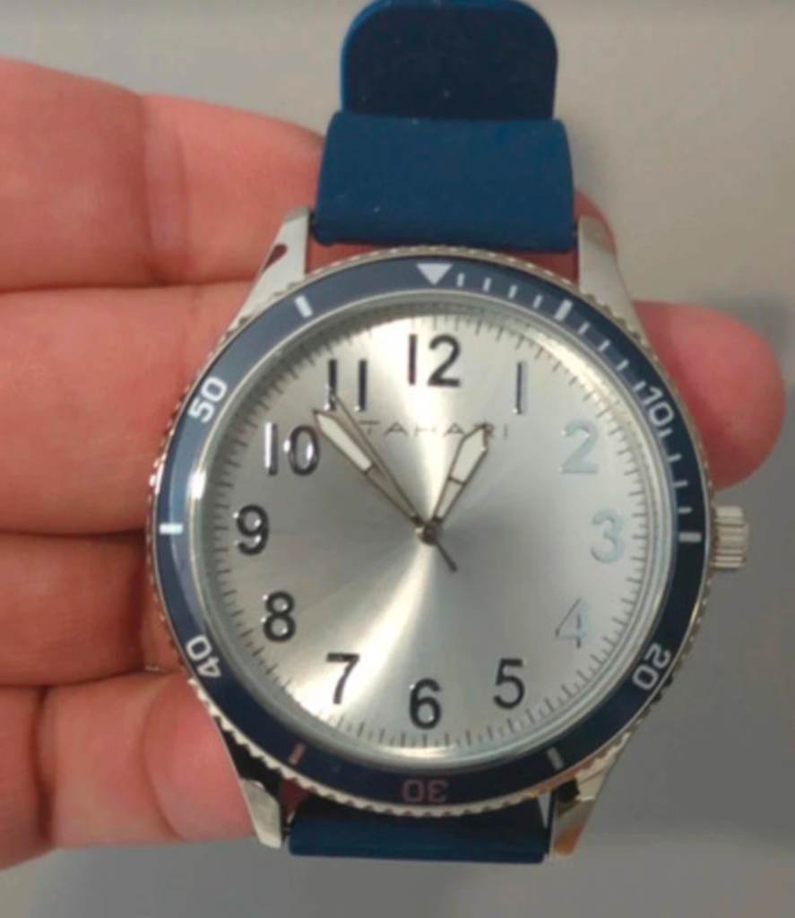 Tahari watch with blue rubber strap brand new no  box  One size New without tags Tahari