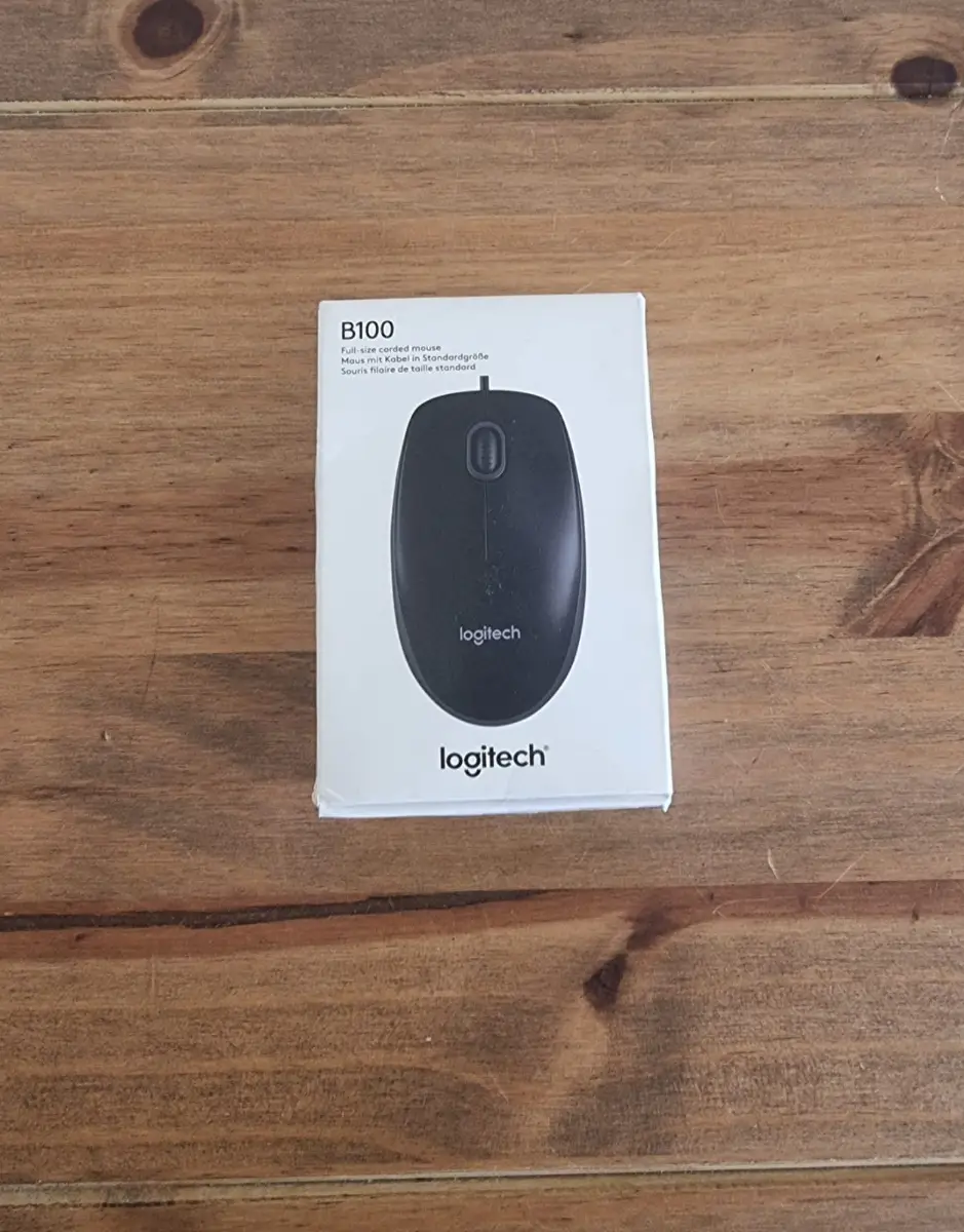 Logitech B100 Wired Optical USB Mouse Black 3-Button Standard PC Laptop