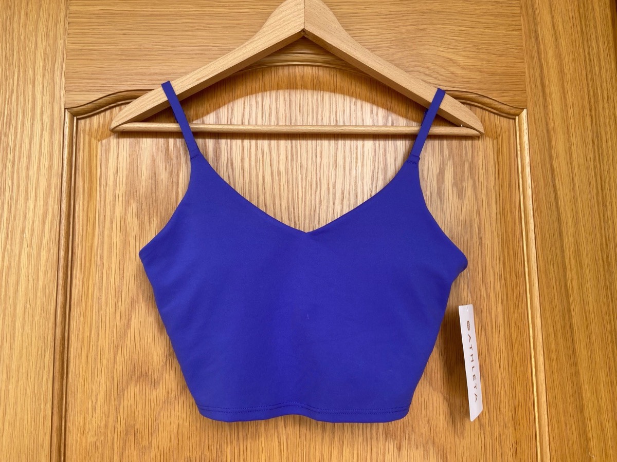Athleta Elation V-Neck Longline Sports Bra BNWT Purple Size S