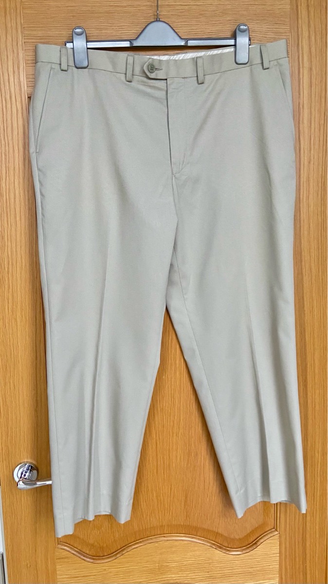 Marks & Spencer Tailoring Men’s Stone Smart Trousers 40” Waist 29” Leg
