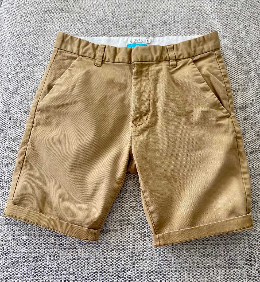 Next Men’s Slim Fit Chino Shorts Tan Beige W30 Cotton Stretch